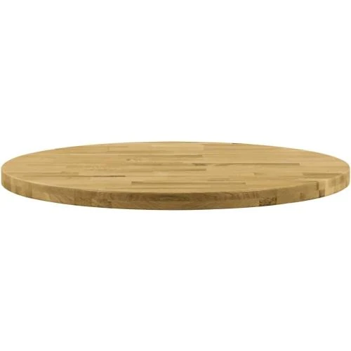 Zoom sur vidaXL Dessus de table en bois rond chêne massif