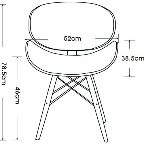 Détail de Chaise de Bureau Rétro, Simili Cuir Noir, Finitions Noyer, Style Folk