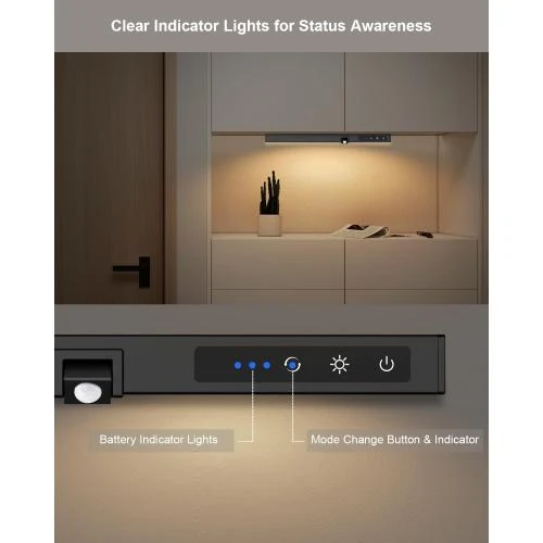 Zoom sur Reglette LED Cuisine Sans Fil, USB Rechargeable, Détecteur Mouvement