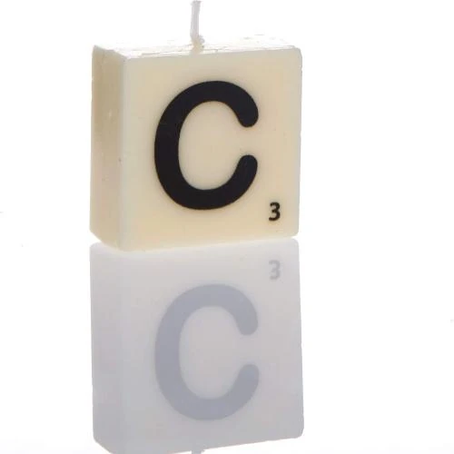 Détail de Boxer Gifts Bougie Lettre C, Blanc, Idée Cadeau
