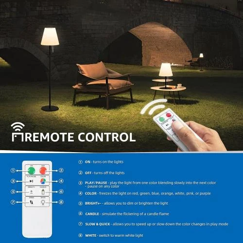 Zoom sur Lampadaire Solaire Extérieur Noir, LED, Orientable, Rechargeable