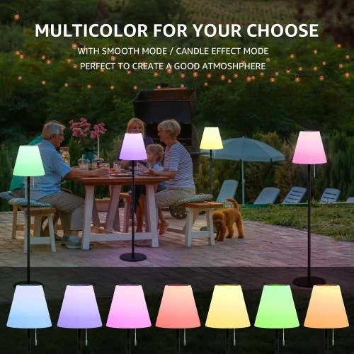 Détail de Lampadaire Solaire Extérieur Noir, LED, Orientable, Rechargeable