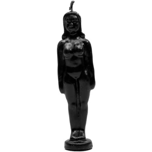 Bougie Figurine Femme Noir, Protection, Magie Wicca - Vue principale