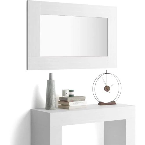 Miroir Mural Rectangulaire Evolution, Frêne Blanc, Design Italien - Vue principale