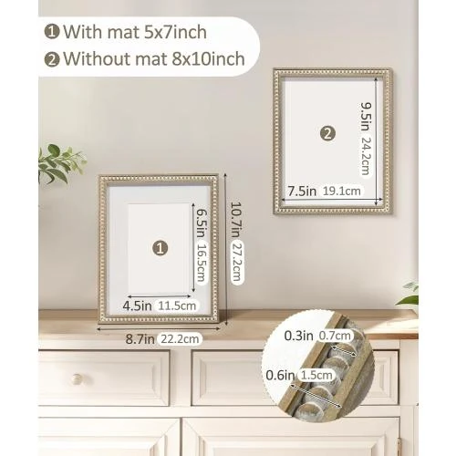 Zoom sur Cadre photo vintage bois blanc Sumgar, décoration murale