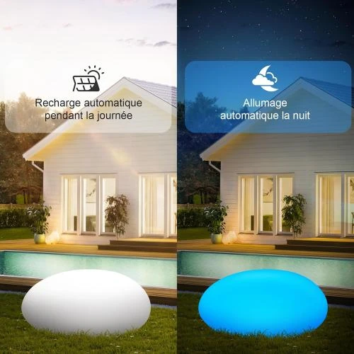 Détail de Lampe Solaire Exterieur LED Homdat, 16 Couleurs, IP65