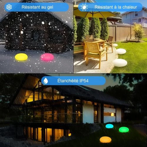 Zoom sur Lampe Solaire Exterieur LED Homdat, 16 Couleurs, IP65