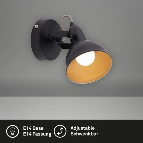 Zoom sur Briloner Spot 2 en 1 Vintage, Plafonnier, Applique Murale
