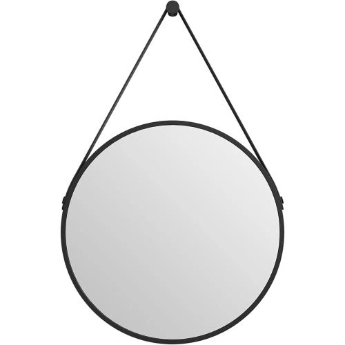 Zoom sur Miroir Rond Noir Mat, Design Élégant, Talos