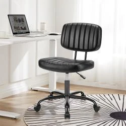 Chaise bureau ergonomique noir, soutien lombaire, roulettes 360
