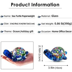 Décoration Intérieure: Figurines Tortue de Mer en Verre Soufflé en situation