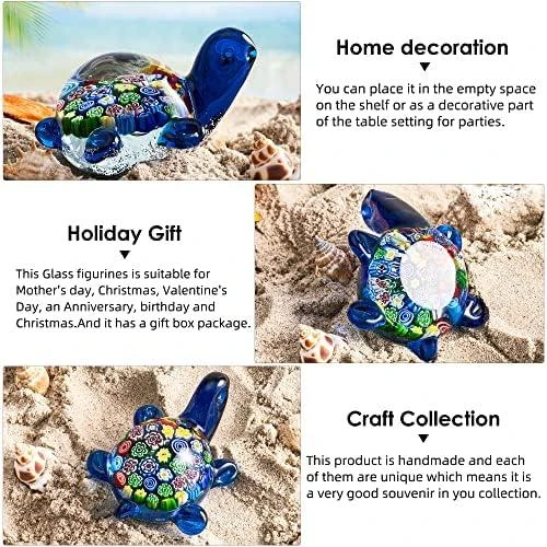 Zoom sur Décoration Intérieure: Figurines Tortue de Mer en Verre Soufflé