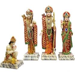 eSplanade Ram Darbar, Hanuman, Sita, Laxman Idole Résine Multicolore
