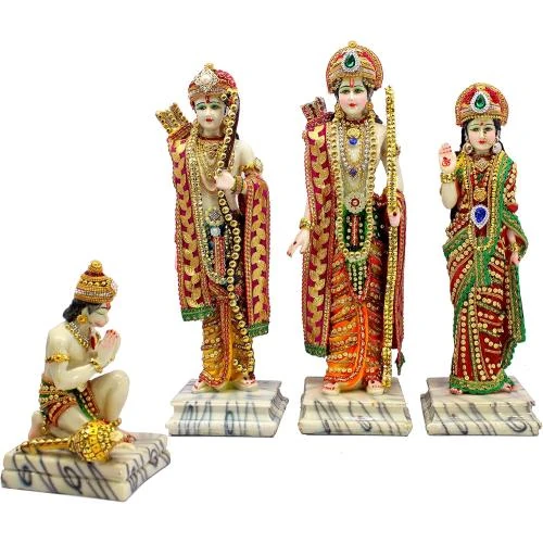 eSplanade Ram Darbar, Hanuman, Sita, Laxman Idole Résine Multicolore - Vue principale