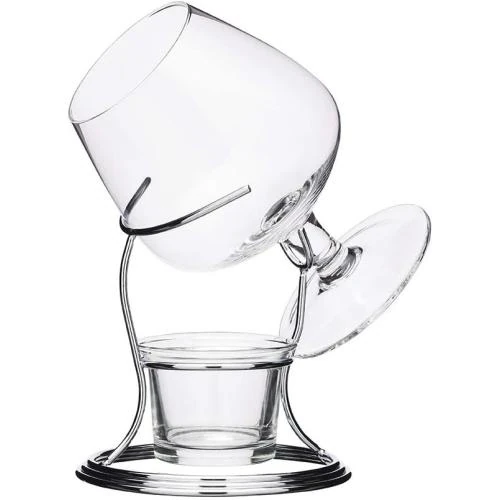Verre Cognac, Brandy, Support Métal, 3 pièces - Vue principale
