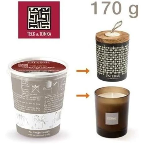 Recharge bougie parfumée Teck, Tonka, Esteban - Vue principale