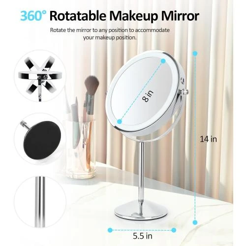 Détail de Miroir maquillage 1X 10X 360°, SEAEMIKO, design élégant