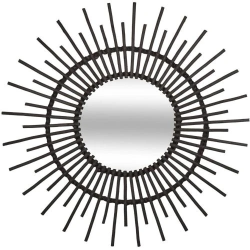 Miroir rotin noir, design élégant, Atmosphera - Vue principale