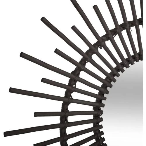 Détail de Miroir rotin noir, design élégant, Atmosphera