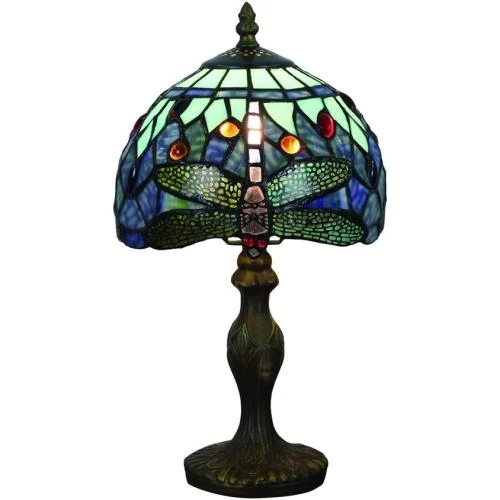 Tokira Lampe Table Tiffany Libellule Bleu Vitrail - Vue principale