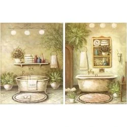 Tableau salle de bain, décoration plaque bois