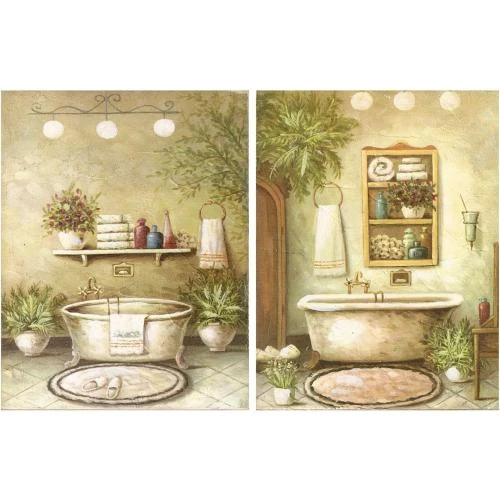 Tableau salle de bain, décoration plaque bois - Vue principale