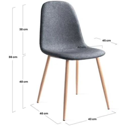 Zoom sur Pack 2 Chaises Moderne Gris Anthracite Salon Salle à Manger Chambre