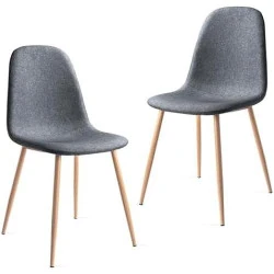Pack 2 Chaises Moderne Gris Anthracite Salon Salle à Manger Chambre