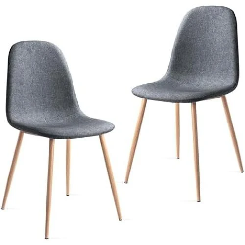 Pack 2 Chaises Moderne Gris Anthracite Salon Salle à Manger Chambre - Vue principale