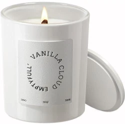 Bougies parfumées vanille Emptyfull, cire soja naturelle