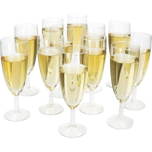 Détail de Flûtes à Champagne Transparentes, Lot de 12, Moderne, Élégantes