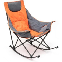 Chaise Camping Bascule Luxe Rembourrée SUNNYFEEL Orange
