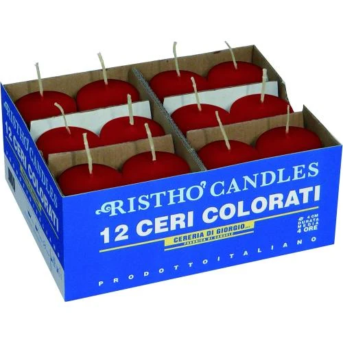 Bougies rouges Cereria di Giorgio, lot de 12 pièces - Vue principale