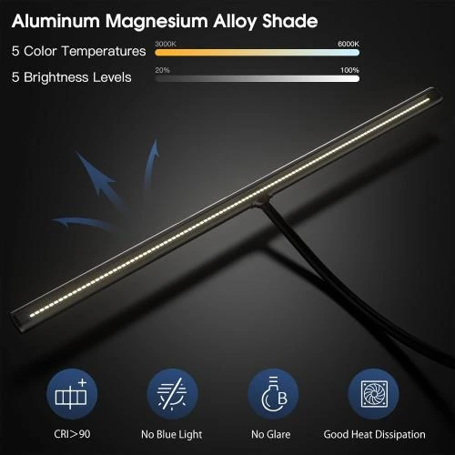 Détail de Lampe de Bureau LED EYOCEAN avec Télécommande et Luminosité Réglable