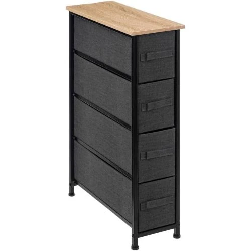 Rangement 4 Tiroirs Tissu Gris Anthracite, 5five Simply Smart - Vue principale
