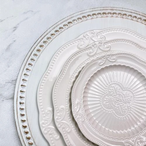 Zoom sur Assiettes rondes en plastique Umisriro, lot de 6, blanc