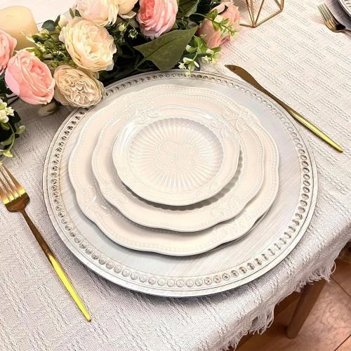 Détail de Assiettes rondes en plastique Umisriro, lot de 6, blanc