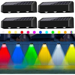 Appliques Murales Solaires Extérieures, LED Étanches, 8 Couleurs