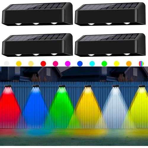 Appliques Murales Solaires Extérieures, LED Étanches, 8 Couleurs - Vue principale