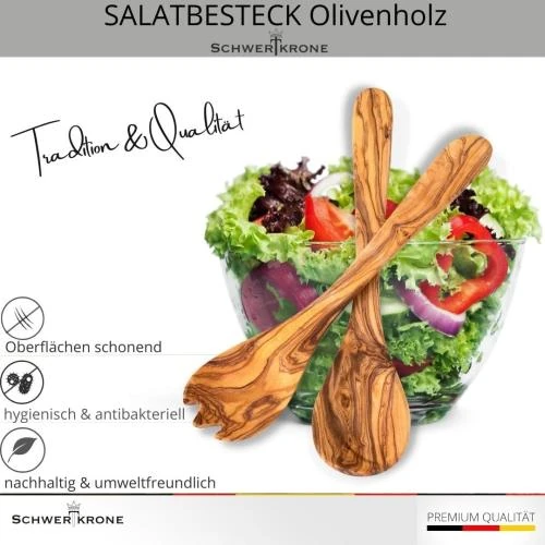 Zoom sur Couverts à Salade Bois Olivier Schwertkrone, Durabilité