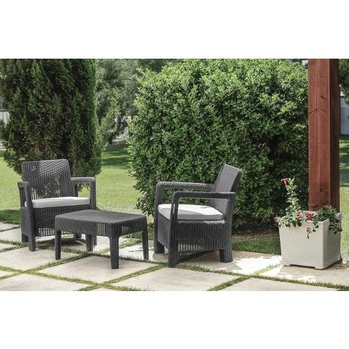 Détail de Keter Ensemble Ratan Résine Balcony Anthracite