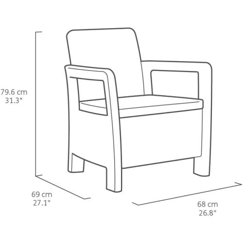 Zoom sur Keter Ensemble Ratan Résine Balcony Anthracite
