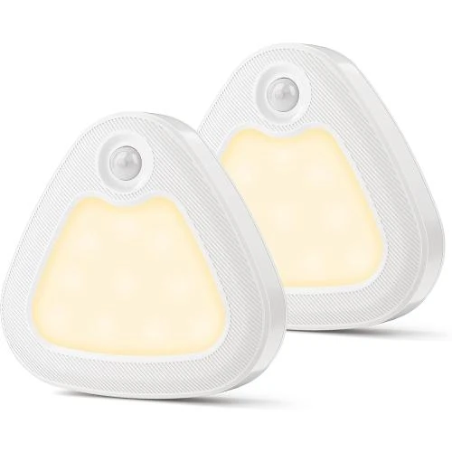 Veilleuse LED Pile Lot de 2, Détecteur Mouvement, Blanc Chaud - Vue principale