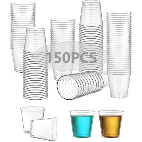 Verres à Liqueur Plastique 150 Pièces, Réutilisables, Transparent - Vue principale