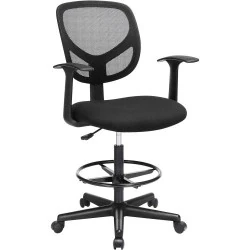 Fauteuil Bureau Ergonomique SONGMICS, Noir, Repose Pieds
