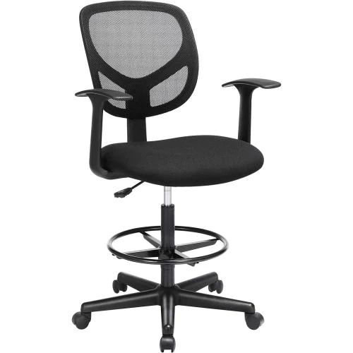 Fauteuil Bureau Ergonomique SONGMICS, Noir, Repose Pieds - Vue principale