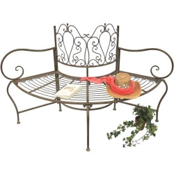 Banc de Jardin Circulaire Dandibo, Métal, 2 Places