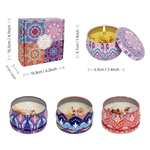 Détail de Bougies parfumées Xtdmj, cire de soja naturelle, aromathérapie