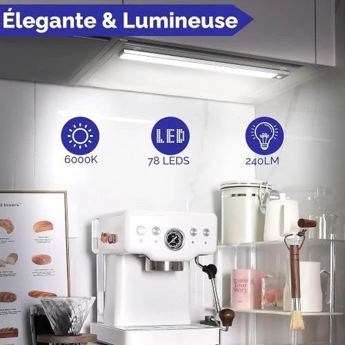 Zoom sur Lampe LED Rechargeable, Détecteur Mouvement, 6000K, Dimmable