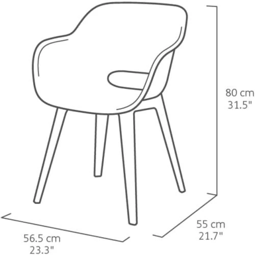 Zoom sur Chaise Keter Akola, Polypropylène, Couleur Blanc